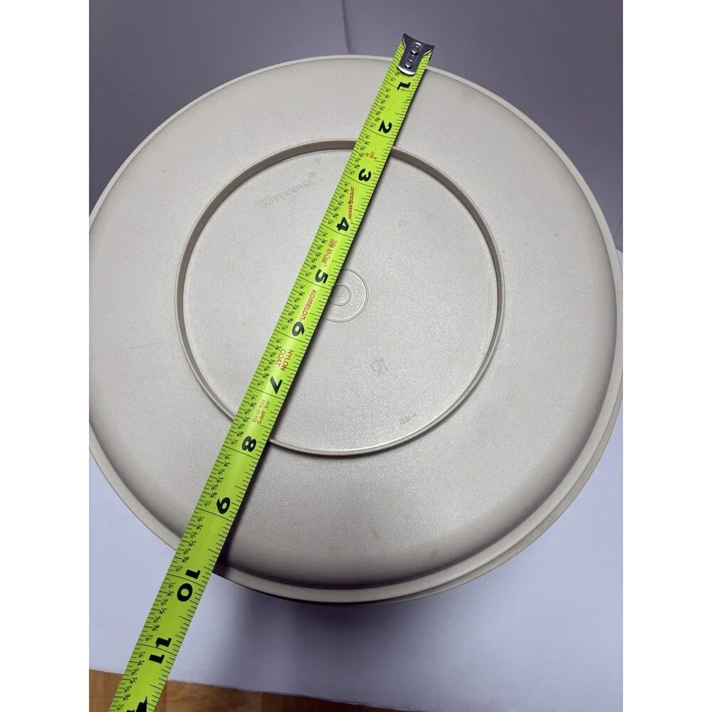 Vintage Tupperware Serve It All Pedestal Plate Stand Complete Set #1532 Almond